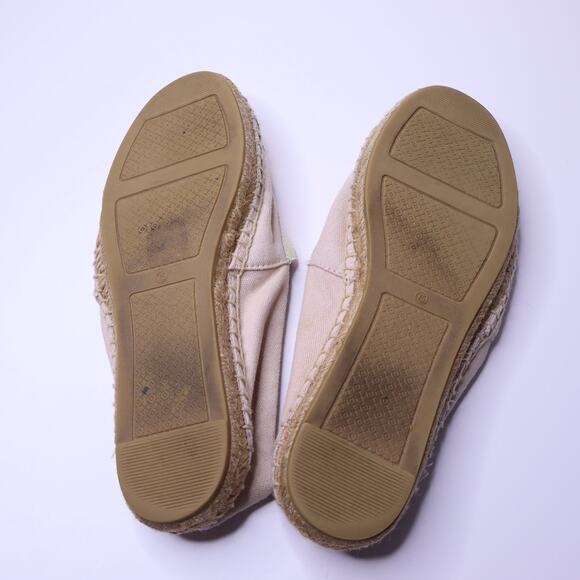 TORY BURCH Poppy Espadrilles Shell Pink Flat Canvas and Leather Women's 7.5M - Picture 6 of 8